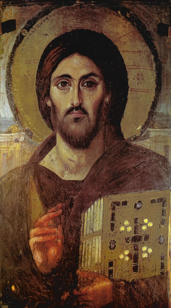 Christ Pantocrator, 6th century encaustic icon, St. Catherine's Monastery, Sinai