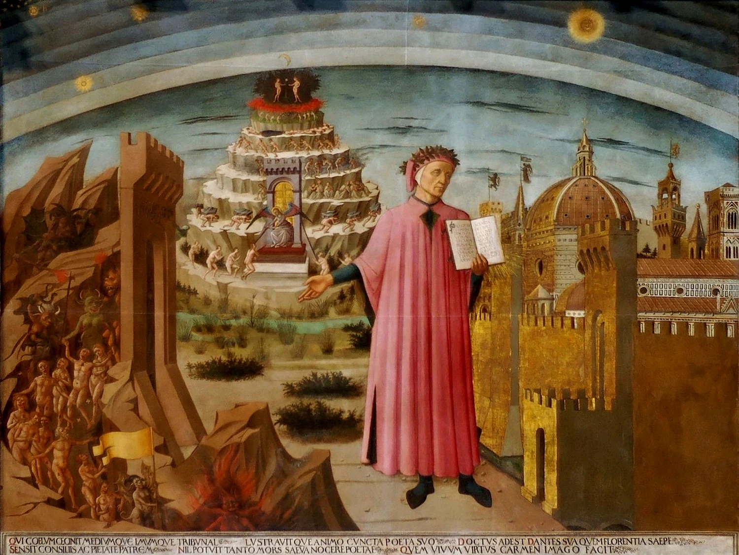 Domenico di Michelino, Dante and the Divine Comedy, 1465, Florence Cathedral