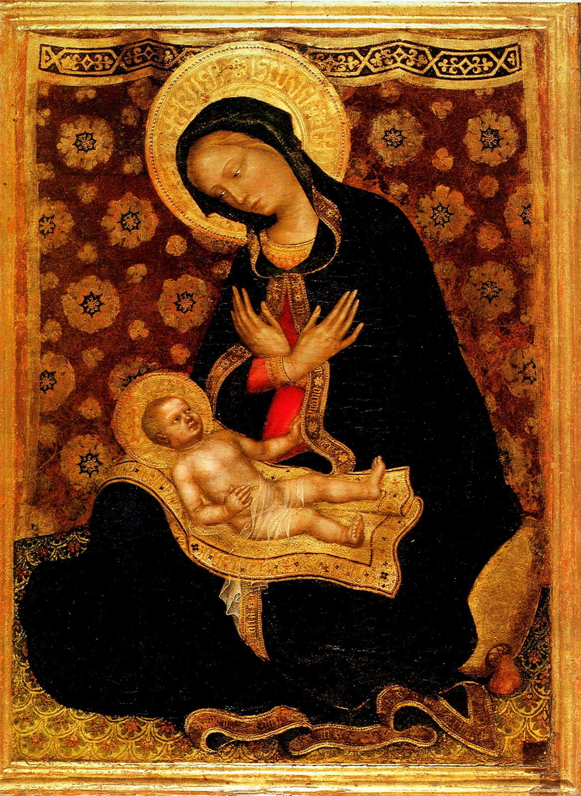 Gentile da Fabriano, Madonna and Child, Pisa, early 15th century &mdash; Byzantine gold leaf and lapis blue